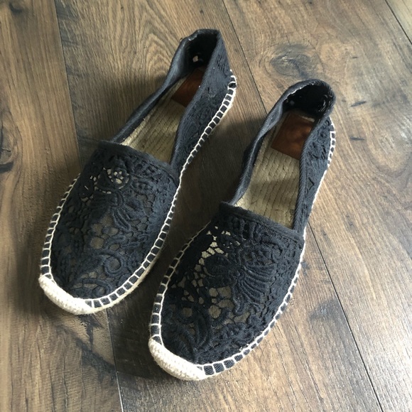 Tory Burch Lace Espadrilles Black 10